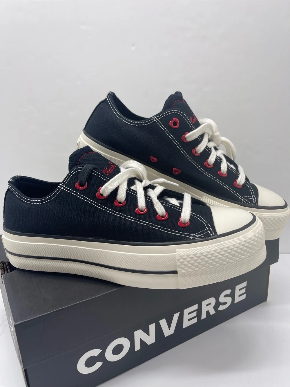 Converse CTAS Lift Ox Platform Sneakers Black Egret Days Ahead A19059C NWT